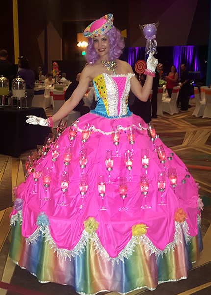 Candy Themed Strolling Champagne Dress